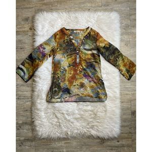 Soft Surroundings Top Floral Watercolor Tunic XS